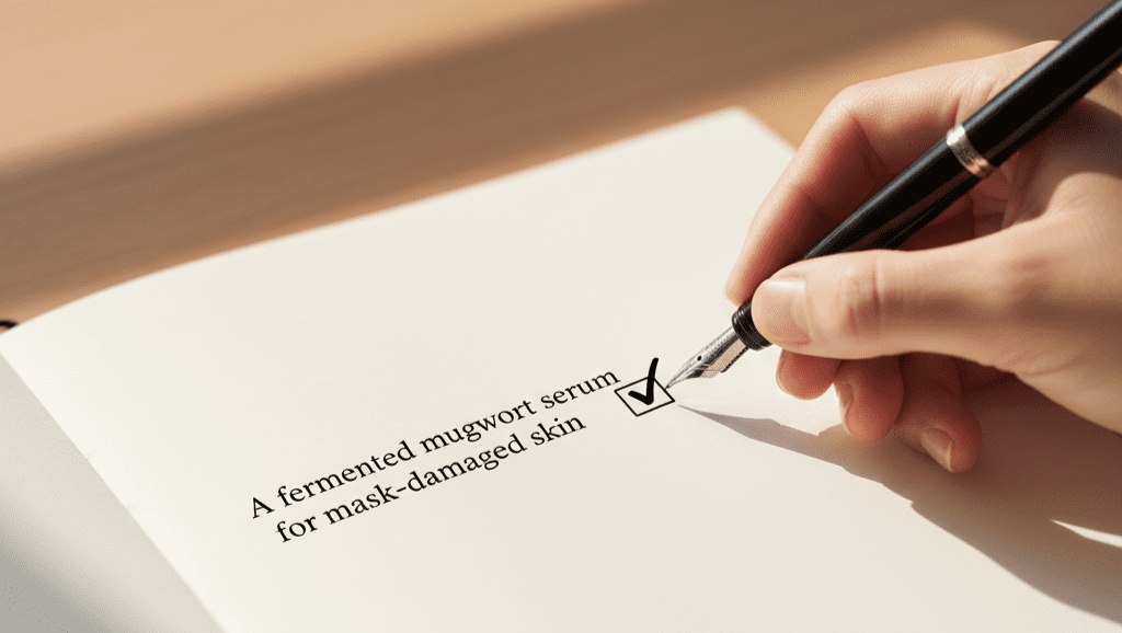 A graphic representing the final brand concept finalization step in a notebook, emphasizing commitment to one idea.
